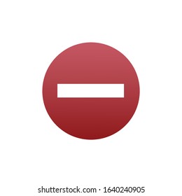 Do not enter blank red road sign. Stock Vector illustration isolated on white background.