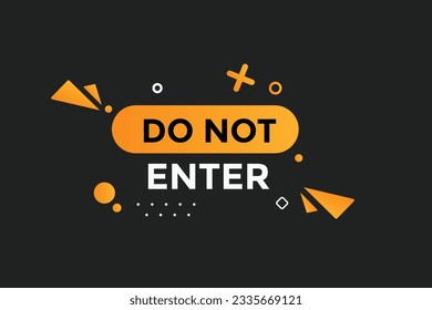 N'entrez pas de modèles de bannières Web de bouton. Illustration vectorielle