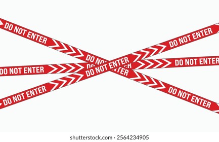 Do Not Enter caution tape with diagonal striped patterns, commonly used for danger zones, hazard areas, and emergency barriers. Perfect for vector designs and safety illustrations.