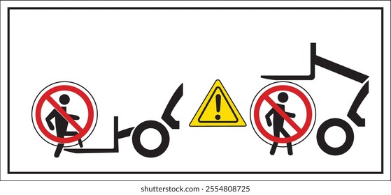 Do not enter forklift safety sign vector eps
