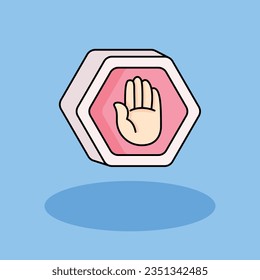 Do Not Enter Free vector cartoon icon illustration.Warning Signs and Texts icon concept isolated . flat cartoon style