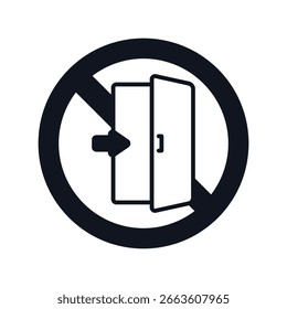 Não insira o ícone de contorno de glifo com ilustração de estoque de vetor de fundo branco