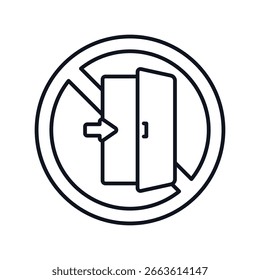 Não entrar ícone linear com fundo branco vetor ilustração stock