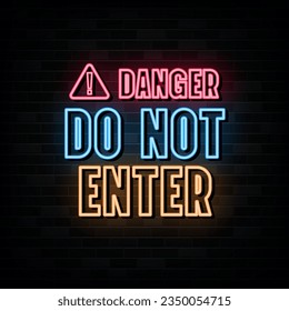Do Not Enter Neon Signs Vector Design Template Neon Style