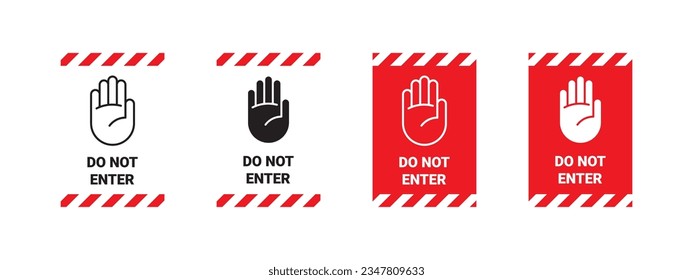 Do not enter. Prohibition signs. Notice do not enter. Vector scalable graphics