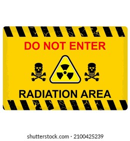 Do not enter, radiation area, sign and board vector