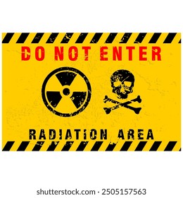 Do Not Enter, Radiation area, sign vector