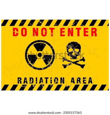 Do Not Enter, Radiation area, sign vector