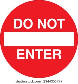 Do not enter red sign on a white background