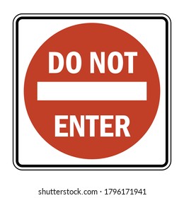 No entres en la señal de la carretera. Ilustración vectorial del signo de prohibición de círculo rojo aislado en fondo blanco. Área restringida, sin tráfico.