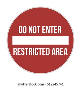 Do Not Enter Road Sign. Isolated on White Background.