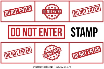 Do Not Enter rubber grunge stamp set vector