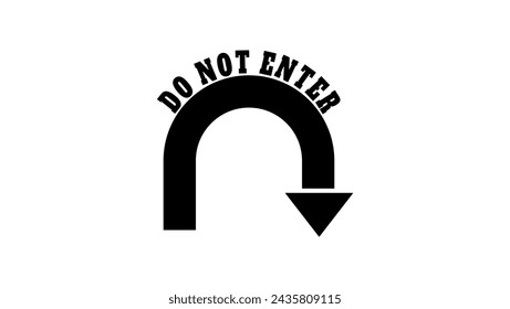 Do not enter sign, black isolated silhouette