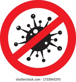 Do not enter sign or coronavirus or covid 19 - Vector