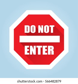 Do Not Enter Sign - Flat Vector Design