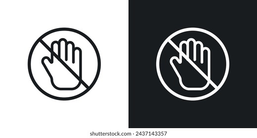 No entrar en el icono de signo diseñado en un estilo de línea sobre fondo blanco.