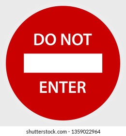 Do not enter Sign isolated on white background. Vector illustration.