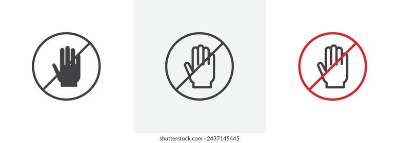 Do Not Enter Sign Isolated Line Icon Style Design. Simple Vector Illustration