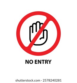 do not enter sign on white background