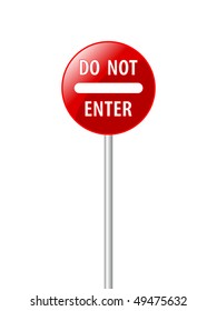 do not enter sign on white