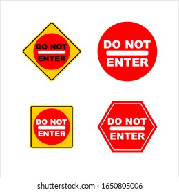 Do Not Enter Sign, One Way Traffic Sign Vector Art Illustration