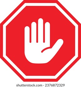 do not enter sign vector.vector stop sign icon. No sign, red warning isolated 