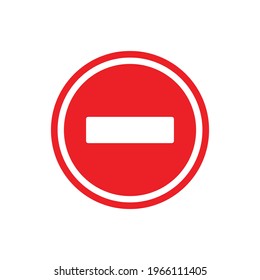 Do not enter sign. Warning red circle icon isolated on white background. No traffic street symbol. Red no entry sign isolated in white background. 