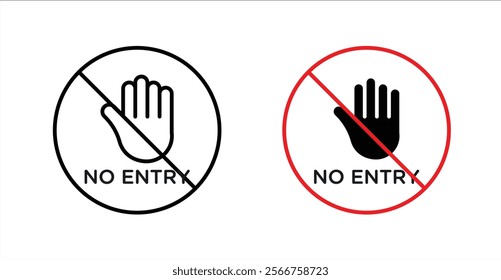 Do not enter signs in black outline, solid and colored style