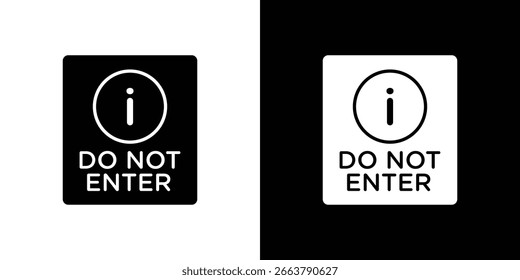 Do not enter signs. black and white line icons pack.