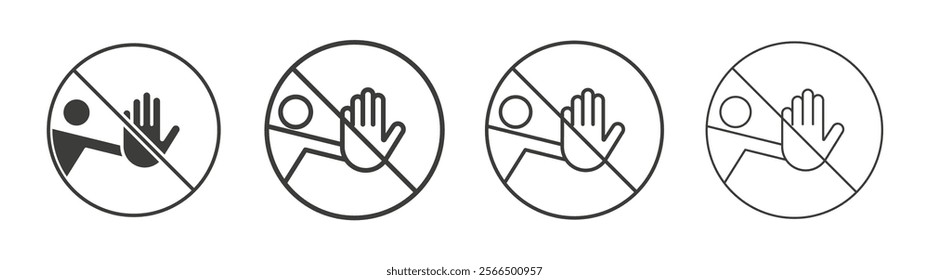 Do not enter signs flat and linear vector illustration on white background.