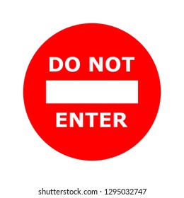 Do not enter signs on white background. Traffic regulatory warning stop symbol. Vector illustration. 