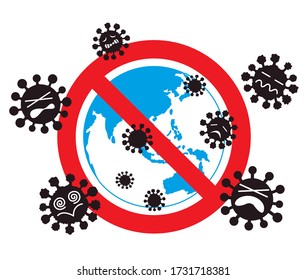 Do not enter. Stop coronavirus to
the earth.