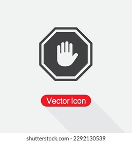 Do not enter stop sign with hand Vector Illustration Eps10