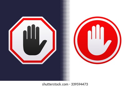 Do Not Enter Stop Signs With Hand