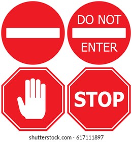do not enter stop signs set stock vector royalty free 617111897 shutterstock