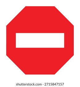 No ingrese el símbolo – Octágono rojo con barra blanca – Gráfico de Vector para restricción de tráfico