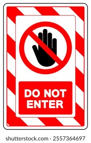 Do Not Enter Symbol Sign, Vector Illustration, Isolate On White Background Label. EPS10