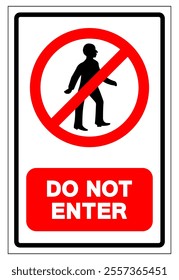 Do Not Enter Symbol Sign, Vector Illustration, Isolate On White Background Label.EPS10