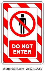 Do Not Enter Symbol Sign, Vector Illustration, Isolate On White Background Label.EPS10