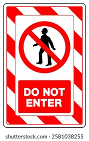 Do Not Enter Symbol Sign, Vector Illustration, Isolate On White Background Label.EPS10