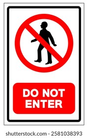 Do Not Enter Symbol Sign, Vector Illustration, Isolate On White Background Label.EPS10