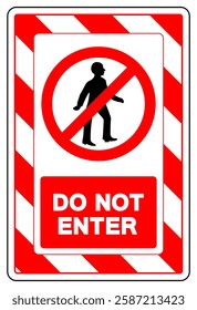 Do Not Enter Symbol Sign, Vector Illustration, Isolate On White Background Label.EPS10