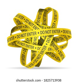 Do not enter tape on a white background. Vector illustration.