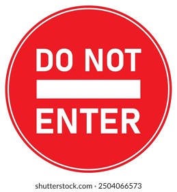 Do Not Enter Traffic Sign. Red Vector on White Background. Road. Avenue. Street. Interstate.