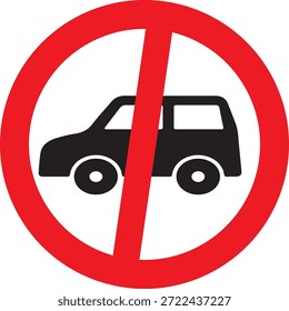 Do not enter traffic sign with red crossed circle. Vector prohibition icon isolated on white background for restricted roads and safety warnings.