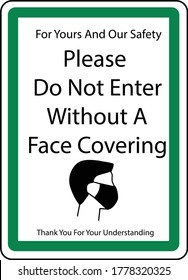 Do Not Enter Without Face Covering Sign