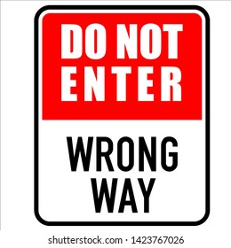 do not enter, wrong way, sign vector