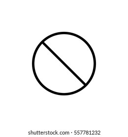 Do not entry line icon; prohibition sign; forbidden not allowed; vector graphics; a linear pattern on a white background; eps 10.