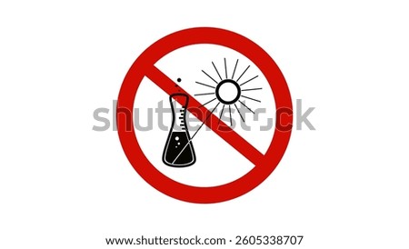 Do not expose to direct sunlight or hot surface , black and red isolated silhouette