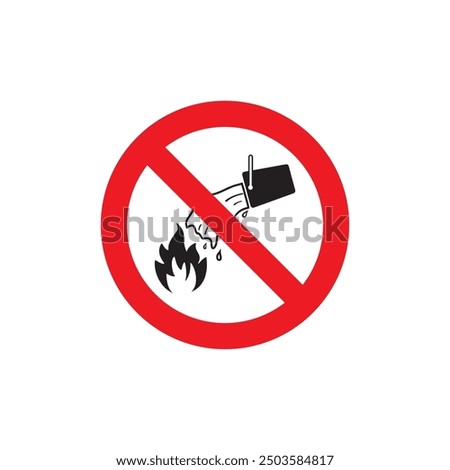 do not extinguish with water icon symbol sign vector